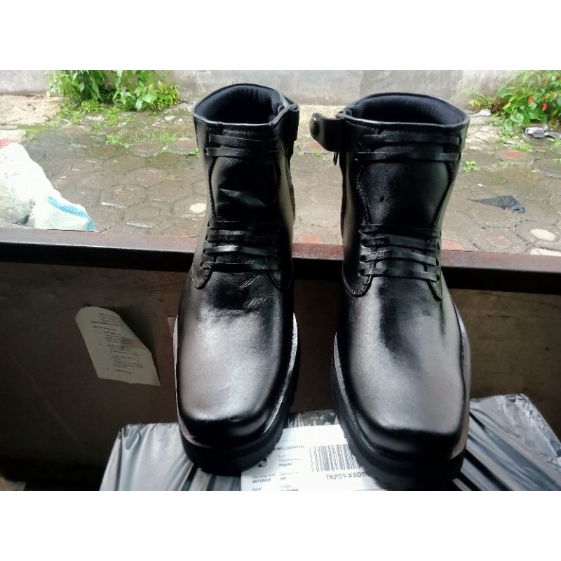 Sepatu PDH kulit asli pria security satpam paskibra dinas polri tni kantoran formal pantofel  safety hitam 39-40-41-42-43 murah original casual terbaru berkualitas 100% sapi