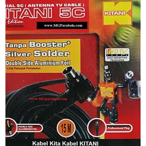 Kabel coaxial kitani 5C/RG6 15M