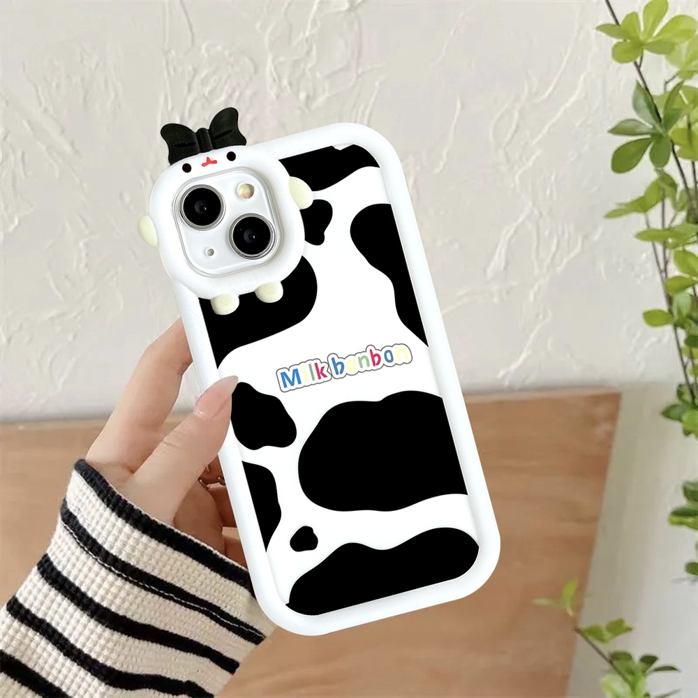 Casing Tpu Oppo A96 A17 A57 A16 A77s A15 A94 A17K A36 A3s A7 A76 A74 A53 A55 A5s A12 A95 A54 A5 A92 A5 A92 A16 Az 5F 7k Motif Sapi 3D Case Pelindung Earphone Bluetooth Airpod