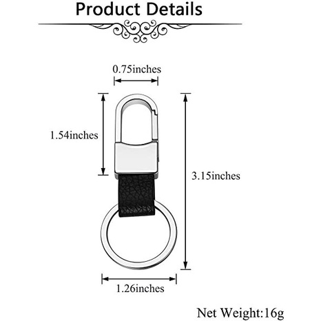 Karabiner Gantungan Kunci Key Chain Pinggang Kulit Metal Mobil Motor - Cokelat