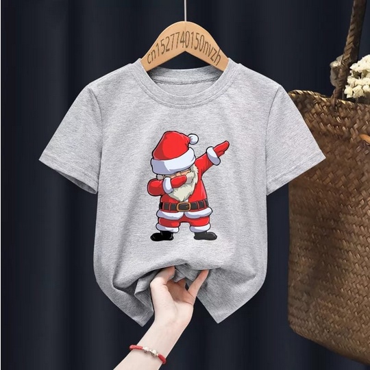 Jeco fashion Kaos Tshirt Santa Claus DAB DTF Print Size 6-10