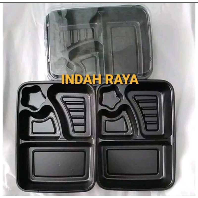 mika bento sekat 4 / tray bento / kotak makan / wadah makan (50 pcs)