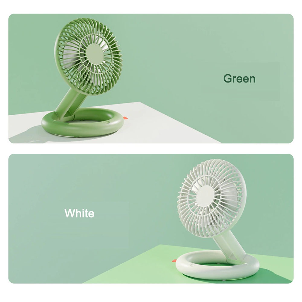 Qualitell Kipas Angin Lipat Foldable Desktop Fan USB Charging - ZSC210611 - White