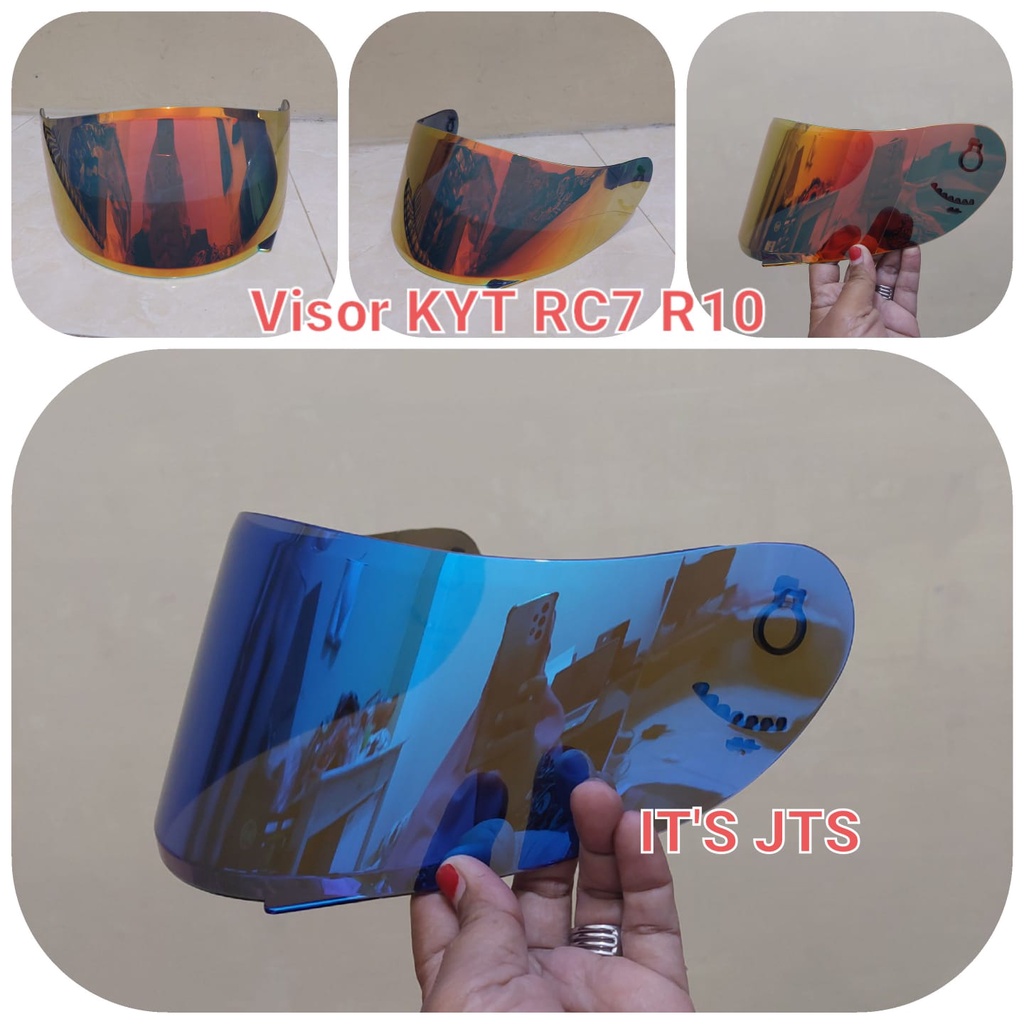 Kaca Helm KYT RC7 | R10 Flat Iridium
