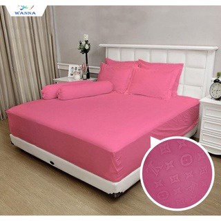 TERMURAH SPREI EMBOS WANNA POLOS UKURAN 160X200 CM 2 BANTAL+2 GULING ANTI LUNTUR - LAGI PROMO