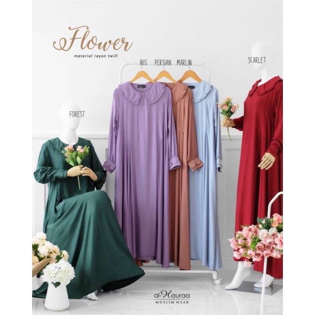 Gamis Flower by Al Hauraa - Gamis Flower Al Hauraa - Gamis Flower Katun Rayon Al Hauraa - Gamis Flow