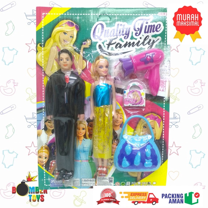 MAINAN ANAK BONEKA BERBIEE FAMILY KEN GANTI BAJU BERBIE BEAUTY 983-2