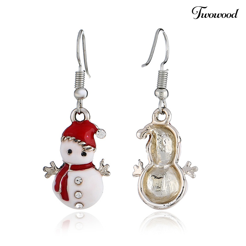 Anting Hook Model Snowman Natal Untuk Wanita