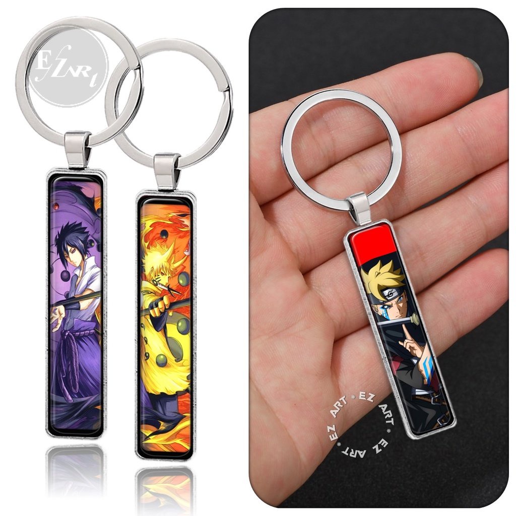 [EZArt] GANTUNGAN KUNCI GANCI ANIME NARUTO BORUTO LIONTIN PERSEGI KACA CEMBUNG