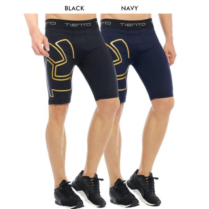 Tiento Short Pants Exo Black Gold Celana Pendek Legging Olahraga Pria