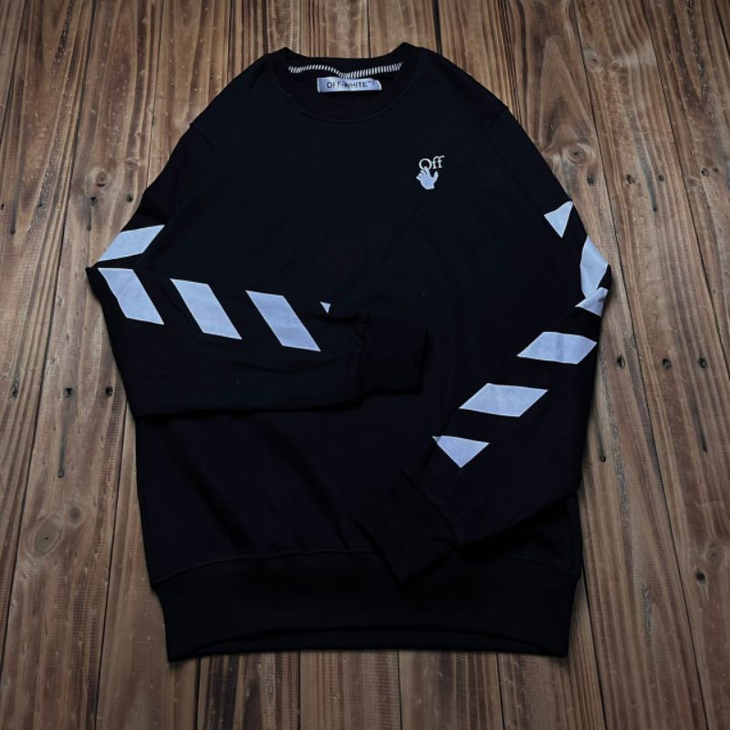 CREWNECK OFF WHITE FULL TAG LABEL CASUAL HYPE FASHION PRIA