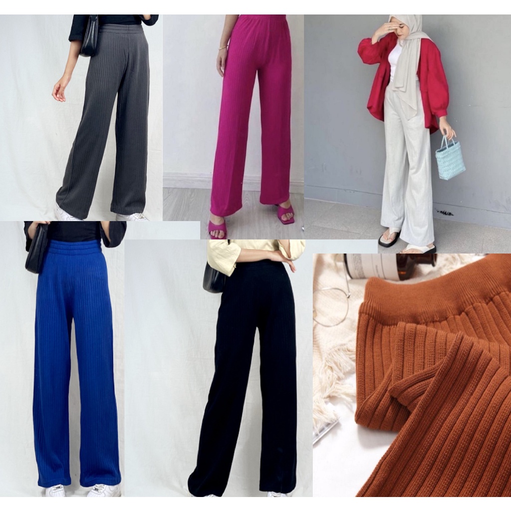 Kulot Knit Premium - Long Cullote Meera Pants ada katong nya Celana Murah Berkualitas