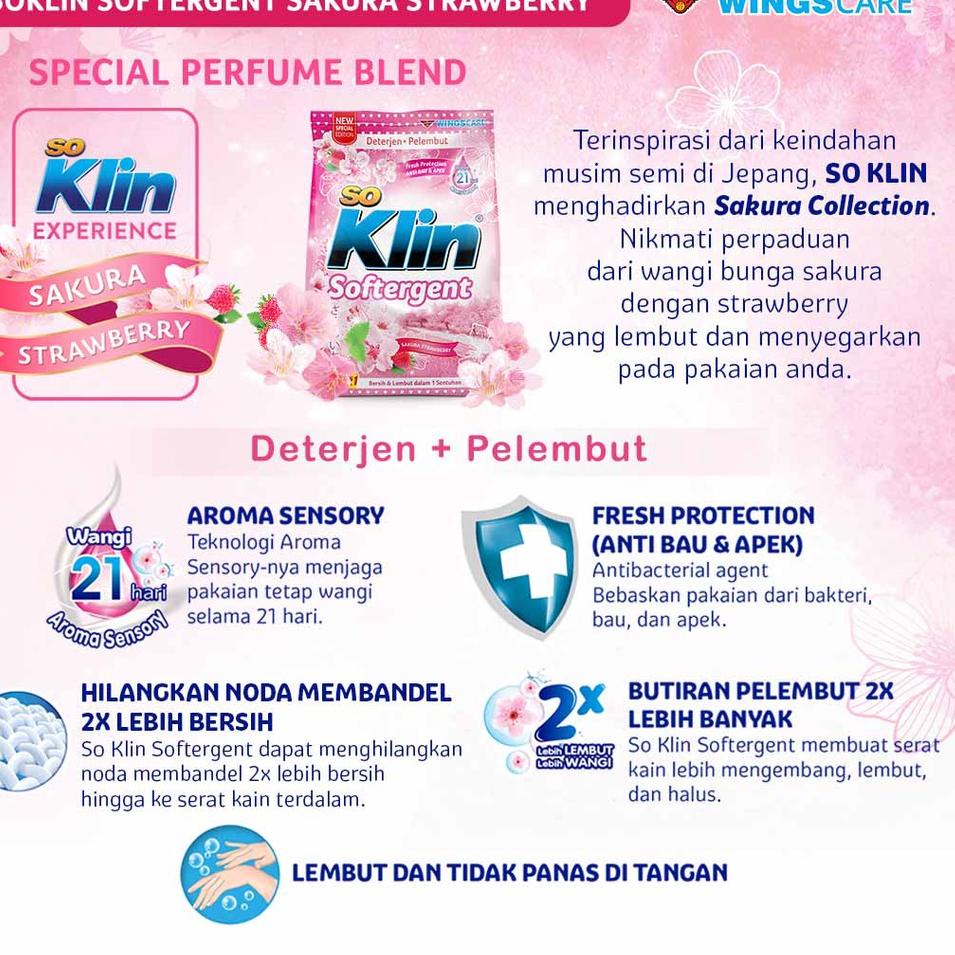 Murah So Klin Porder Detergent Sakura Bag 770 gr