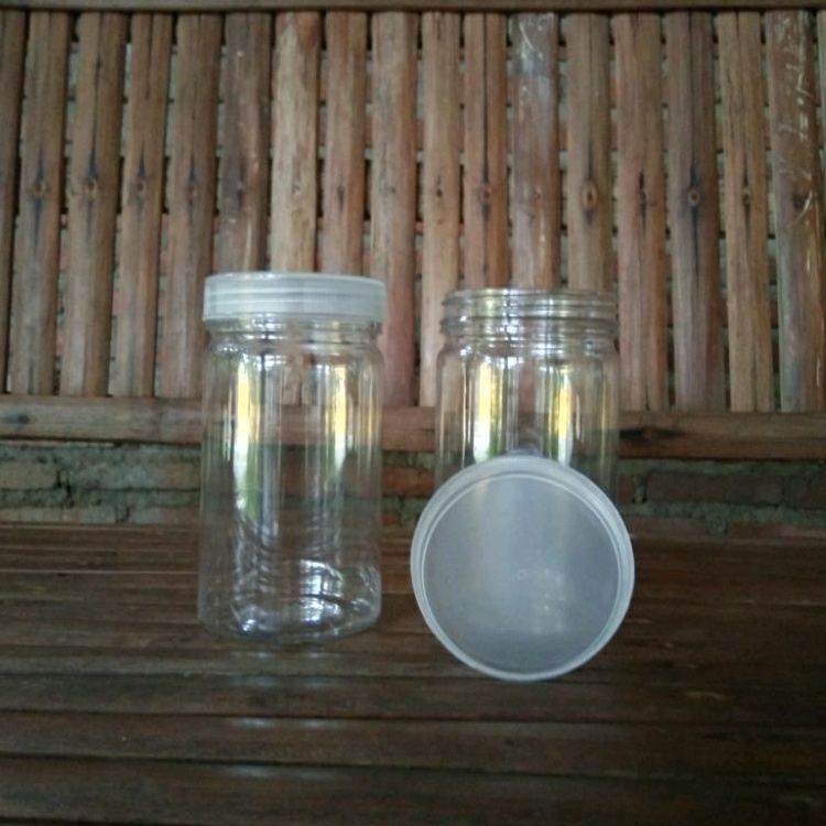 Toples Polos mini 300 ml Tabung Silinder Plastik Pet Jar Bening