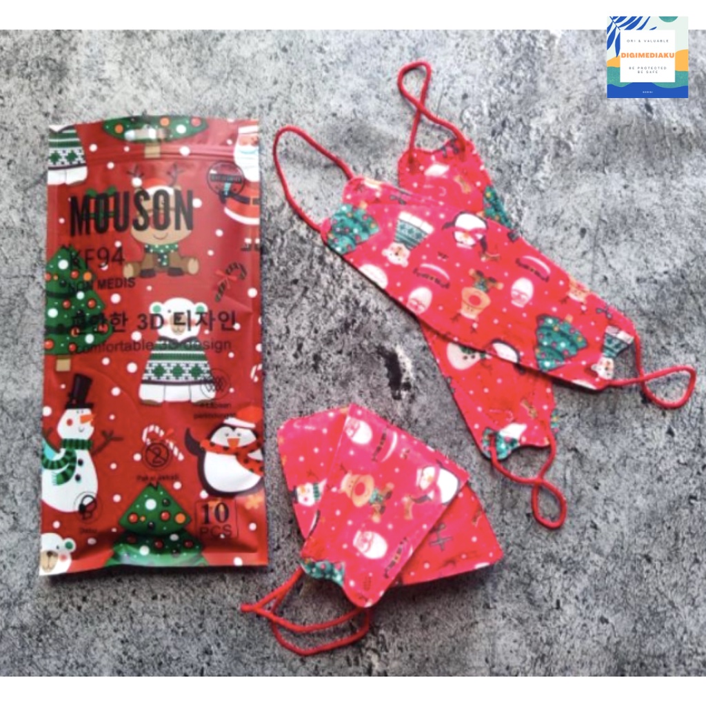 Masker Mouson Christmas Mouson Natal Masker Mouson KF94 Motif