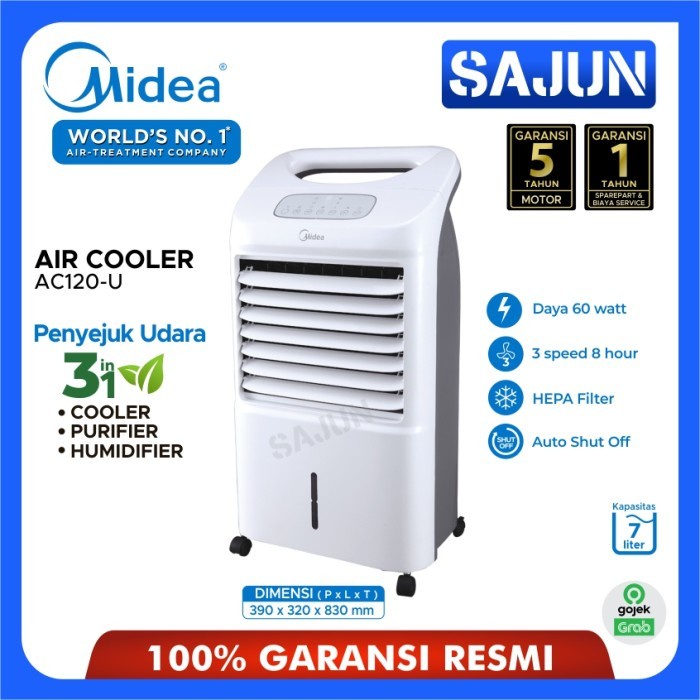 Air Cooler 3in1 Midea AC120-U Penyejuk Ruangan 7 Liter HEPA Filter Garansi Resmi
