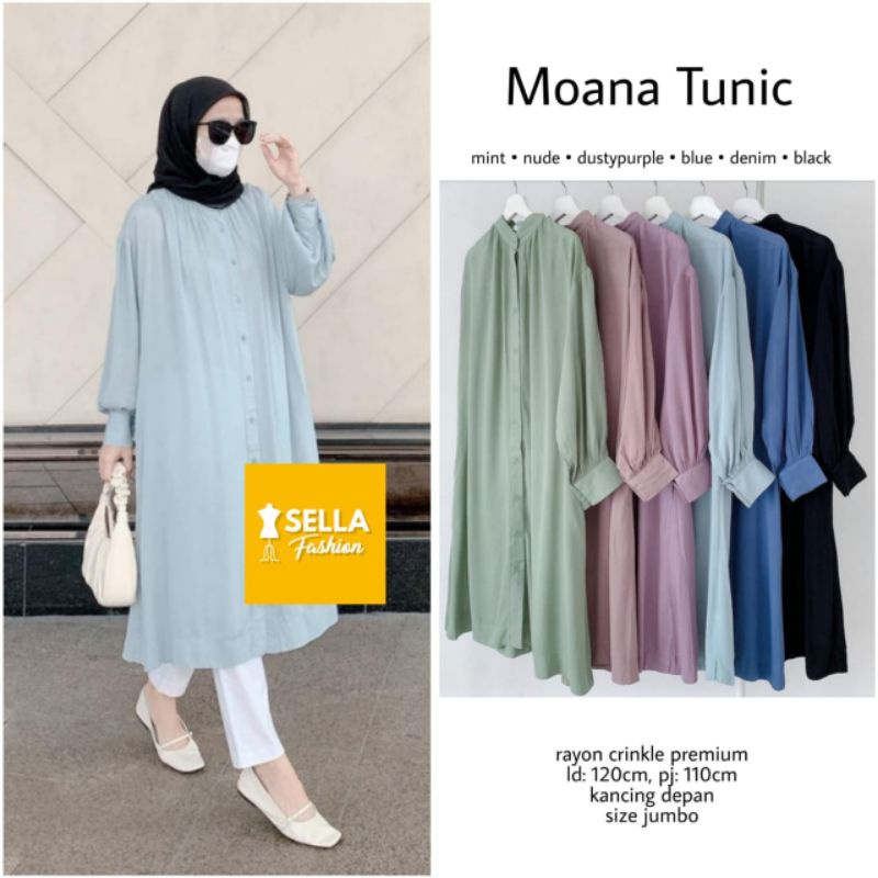 COD BEST SELLER MOANA TUNIC RAYON CRINKLE PREMIUM BY SELLA