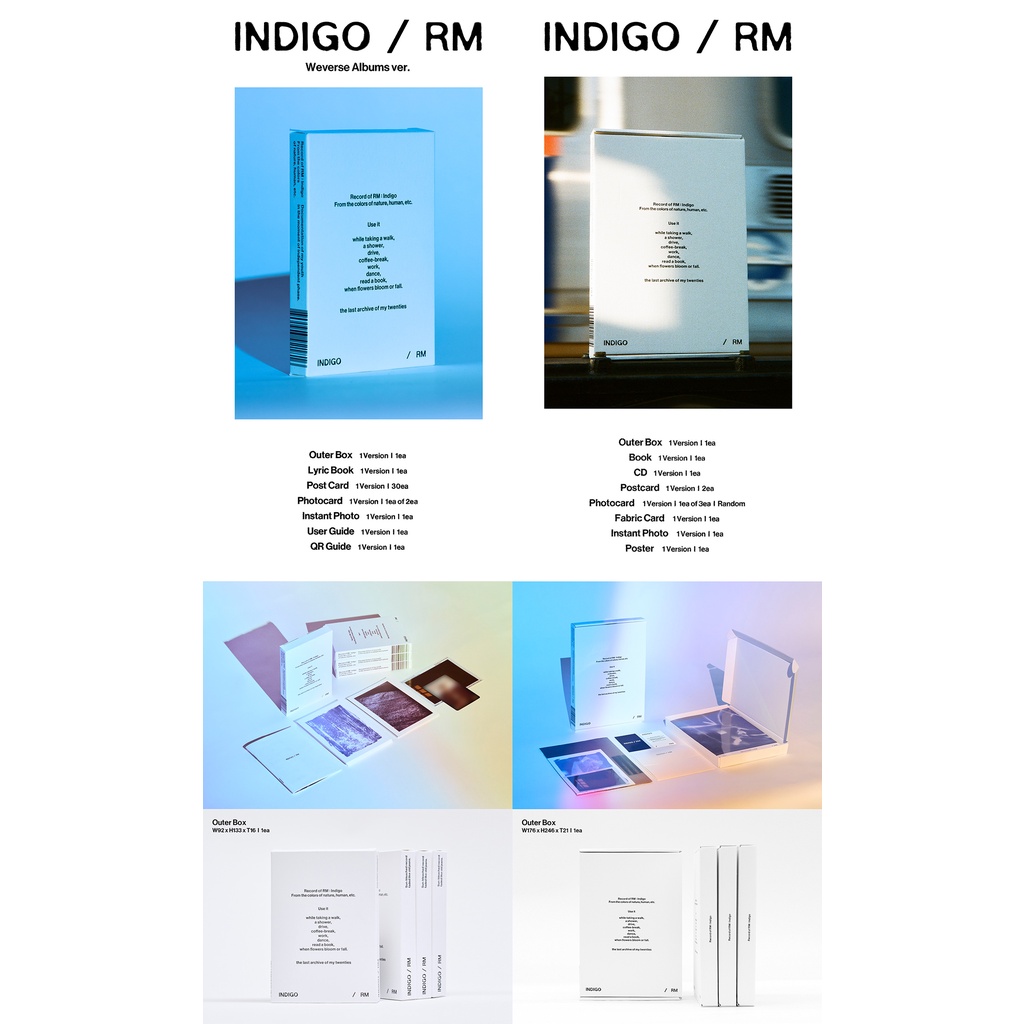 BTS RM - Album Indigo (Postcard, Book Edition) online POB