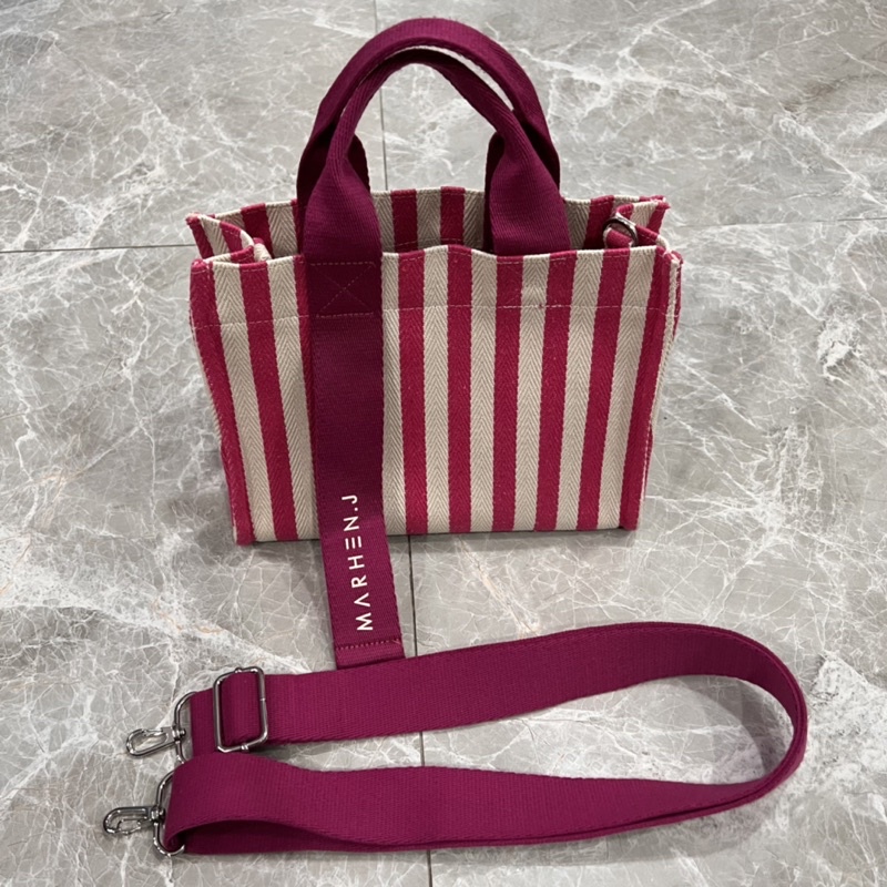 MARHEN J Rico Mini Stripe Tas Wanita - Fuchsia Pink Original