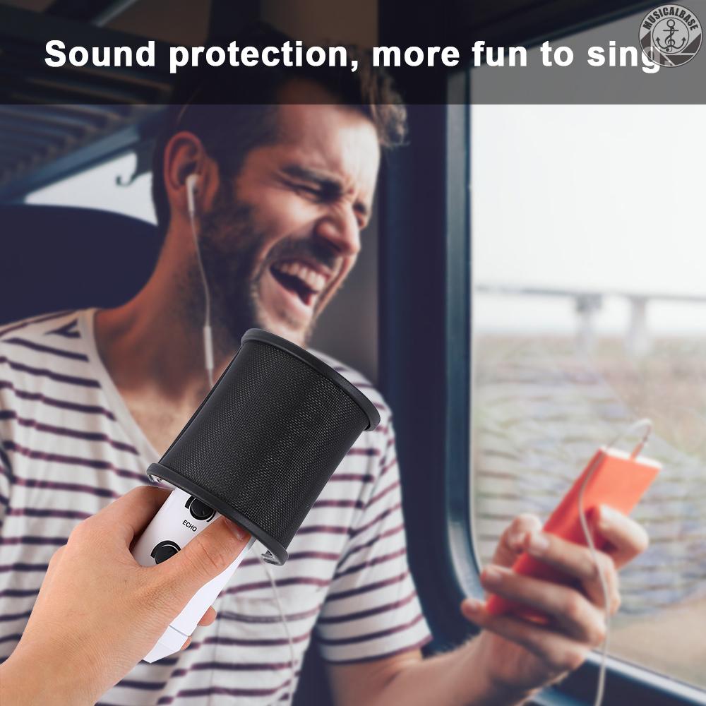 Microphone Pop Filter Professional Metal Microphone Pop Filter Shield Blowout Preventer Net Capacitor Recording Windproof Microphone Anti Noise Net Cover