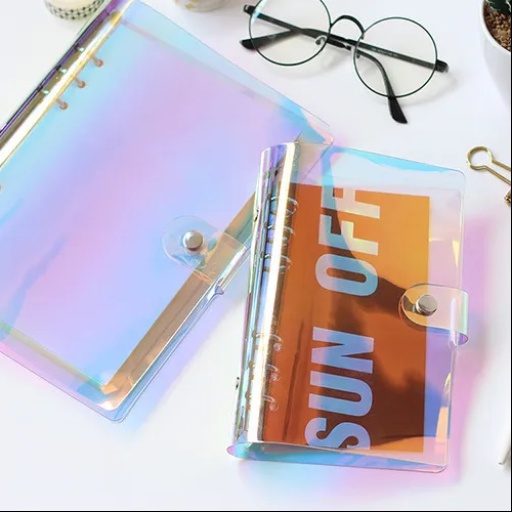 A6/A5 Laser Notebook/240 Album Foto Polaroid 3 Bahan Plastik Transparan Kartu Nama Tiket Film Kereta Api Organizer Sederhana Transparan Gaya Perlengkapan Sekolah-Doo