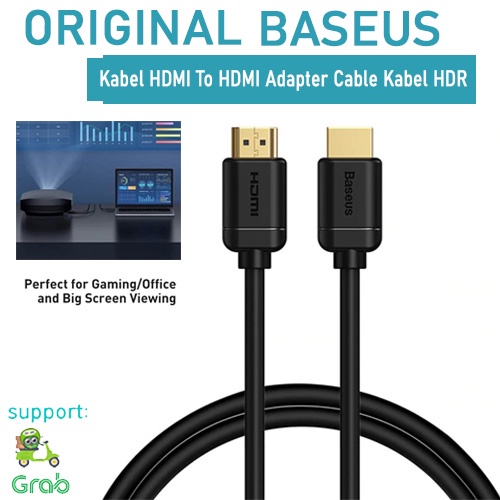 Baseus Kabel HDMI to HDMI 4K HD to 4K HD Adapter Cable Kabel HDR Kabel Penyambung Connector Layar Pr