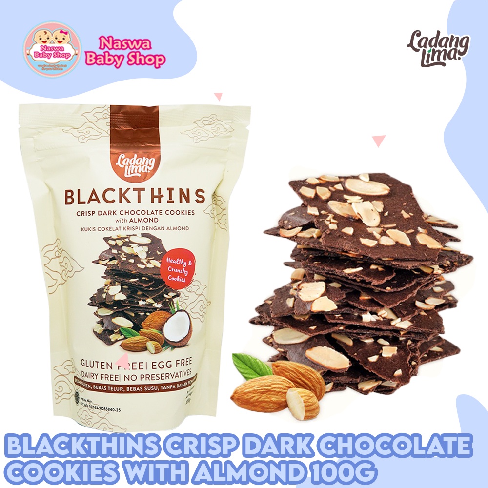 

Ladang Lima Blackthins Crisp Dark Chocolate Cookies with Almond 100g