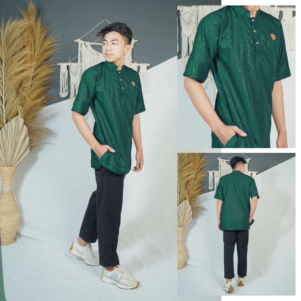 KOKO EL MADINAH/baju koko pria dewasa lengan pendek/baju muslim premium /baju muslim era baru