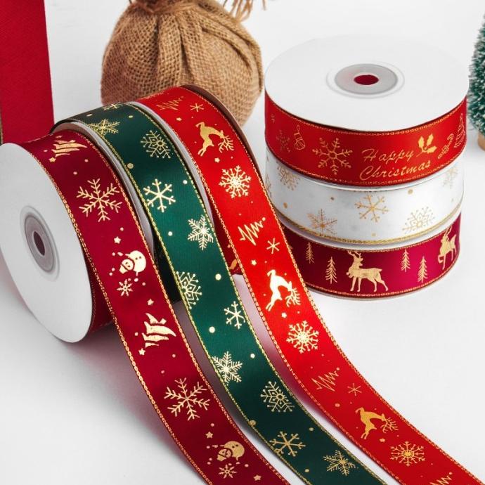 

BEST QUALITY - PITA NATAL SATIN LEBAR 2,5CM CHRISTMAST RIBBON PITA KADO NATAL