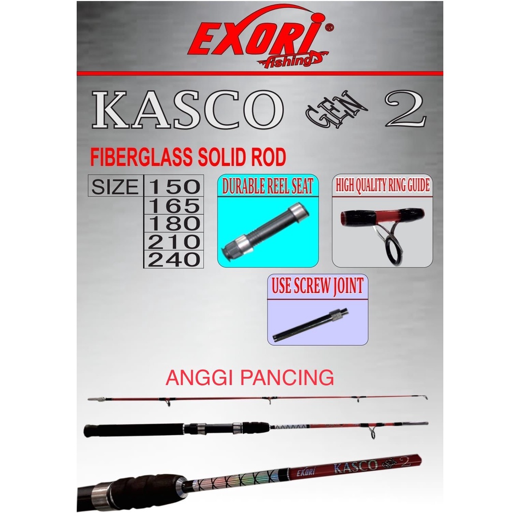 Joran Fiber Solid Exori Kasco Gen 2 210cm 240cm - Shock Drat
