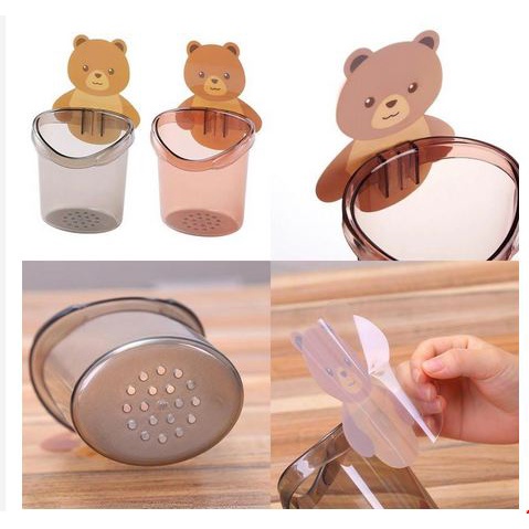 Tempat Sikat Gigi Odol Motif Beruang / Tooth Paste Holder Tooth Brush Cup Holder Bear / Wadah Sabun Serbaguna [MF]