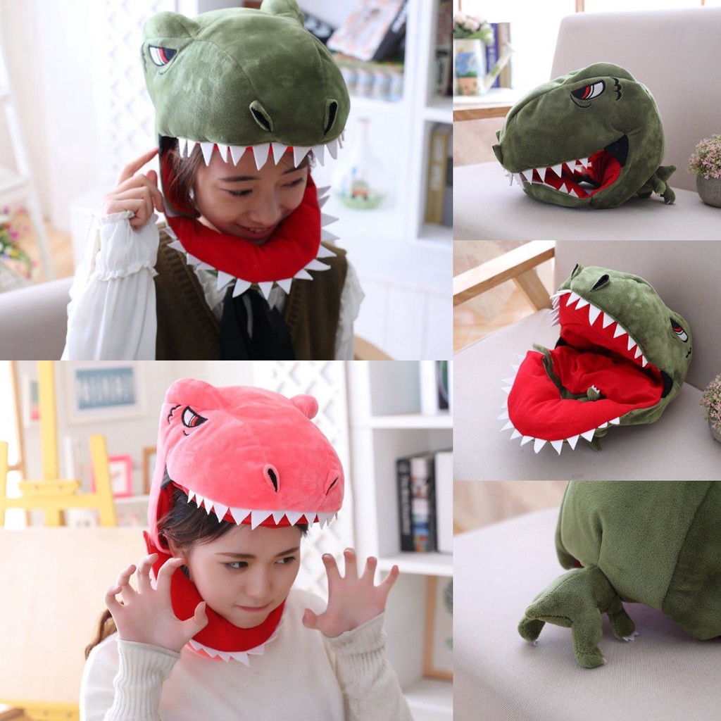 Topi Dinosaurus Hangat Mewah Tutup Kepala Dinosaurus Natal Dewasa Anak Hadiah Ulang Tahun