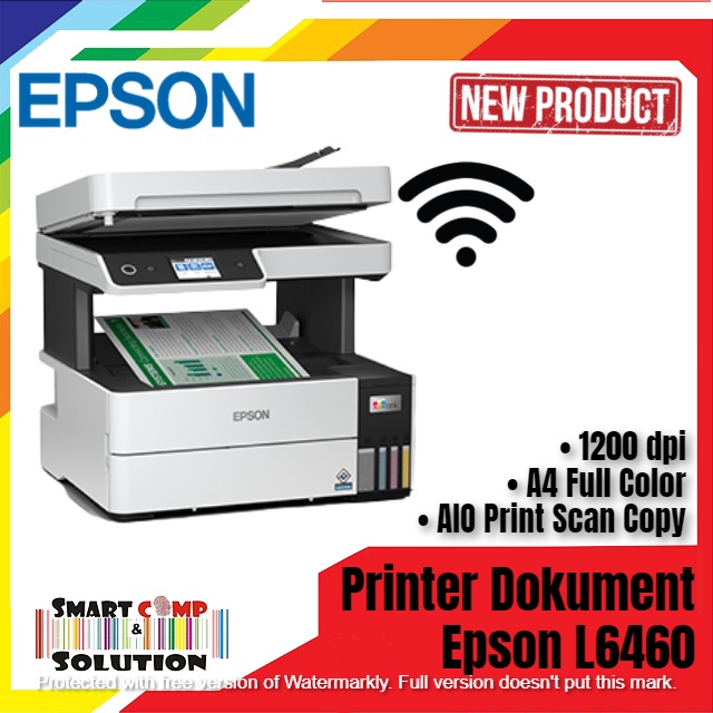 Printer Epson L6460 AIO Print Scan Copy ADF A4 WiFi Duplex Infus Warna