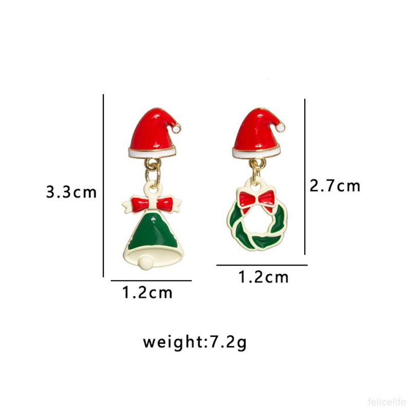 Anting Desain Pohon Natal Snowman