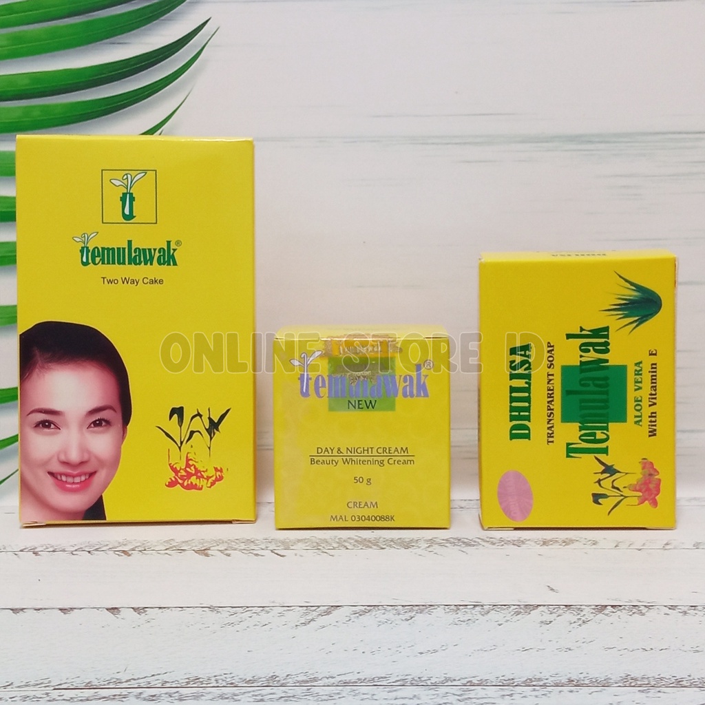 Paket 4 in 1 Cream Temulawak - Cream Siang + Cream Malam + Sabun + Bedak Temulawak