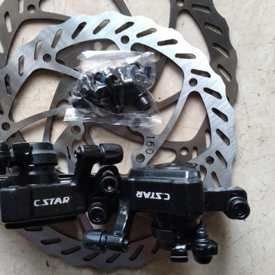rem cakram/discbrake set sepeda cstar mekanik 6bolt