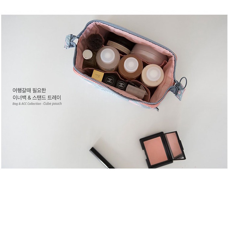 POUCH MAKEUP CANVAS PO3 Kanvas Korea Box Makeup Case Cosmetics Kotak Kosmetik Beauty Case Tas Pouch Eyelash Extension Sulam Alis Nai