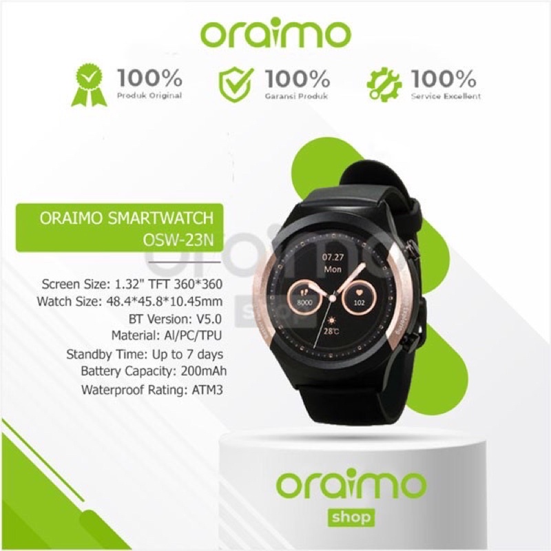 Oraimo Watch R Smart Watch Jam Tangan Pintar Health Butler OSW-23N