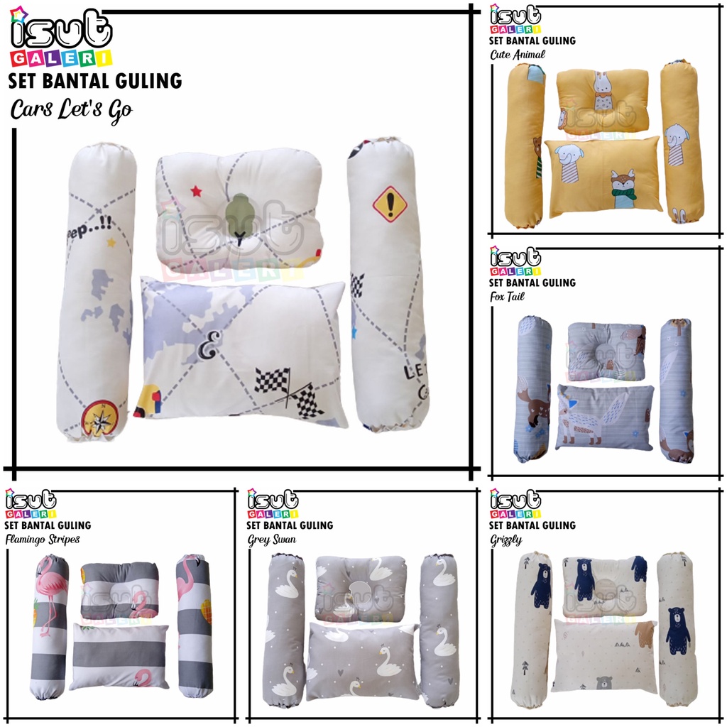 Baby Set Bantal Peang Guling Bantal Kotak Sarung Bisa Di Lepas