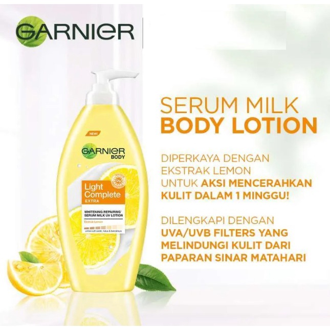 GARNIER SAKURA GLOW  WHITENING BODY LOTION PUMP 400ML