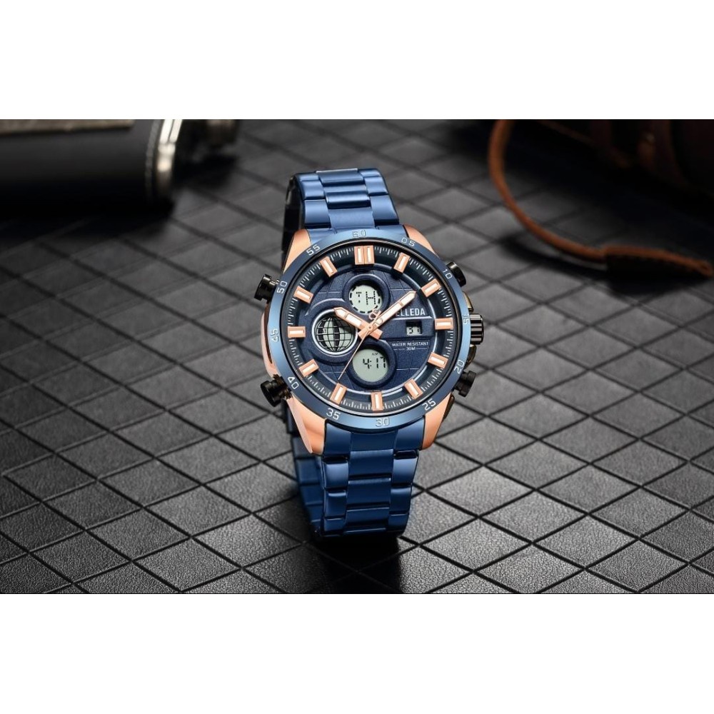 ORIGINAL JAM TANGAN PRIA BELLEDA 9130 RANTAI STAINLLES WATER RESISTENT