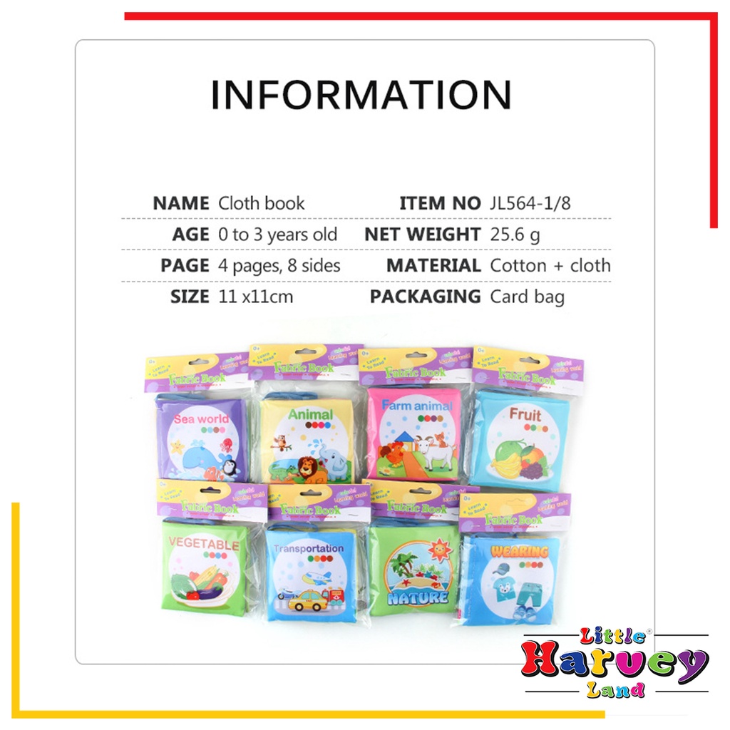 BUKU BANTAL MAINAN EDUKASI ANAK Buku Kain Bayi Karakter Anak Balita Belajar Cerita Gambar Edukatif Cloth Education Soft Book