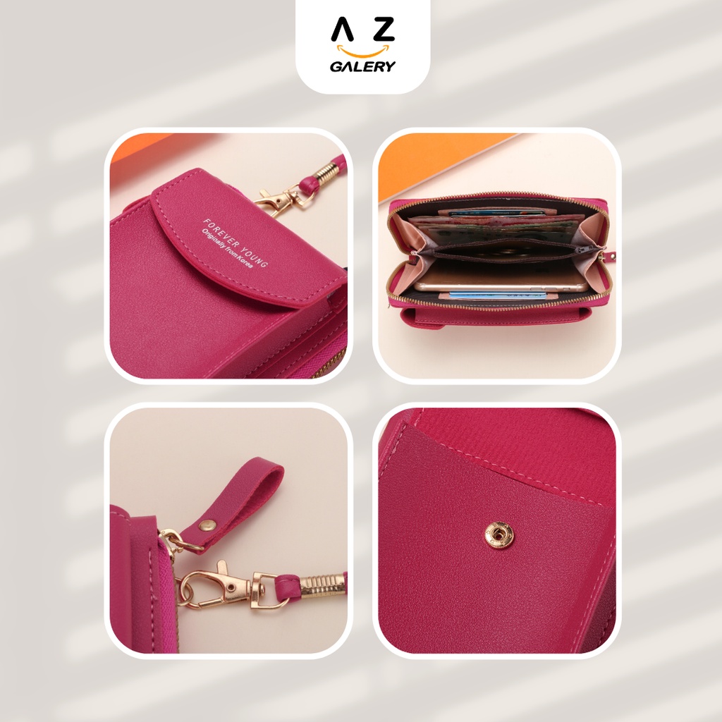 Tas Selempang Wanita Mini Dompet Pocket Tempat Hp Sling Bag Women PU Import Tas Bahu Shoulder Bag Hand Bag Wanita Cewek Fashion Elegan Simple Model Terbaru Kulit korea tas selempang wanita kekinian Azgalery T227