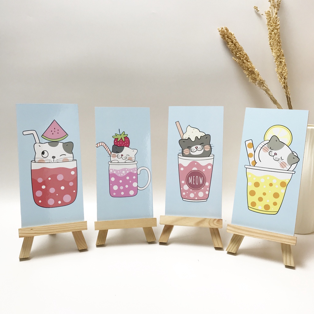 HIASAN DINDING KUCING CUTE WALL DECOR KUCING CAT 10x20CM PAJANGAN KAYU DEKORASI KAMAR RUMAH