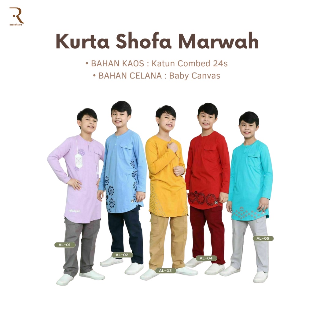 Set Kurta Kaos + Celana Anak Laki Shofa Marwah Oshiby