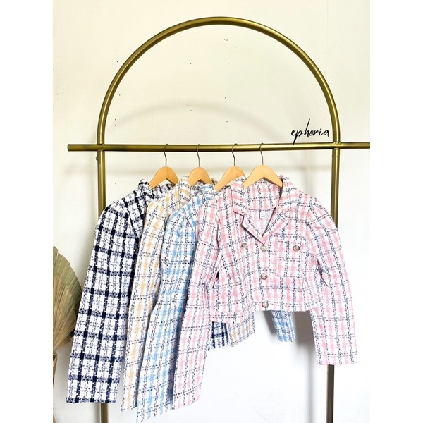 EPHORIA | SUNNY BLAZER | BLAZER TWEED KOREA PREMIUM | BLAZER TWEED WANITA IMPORT