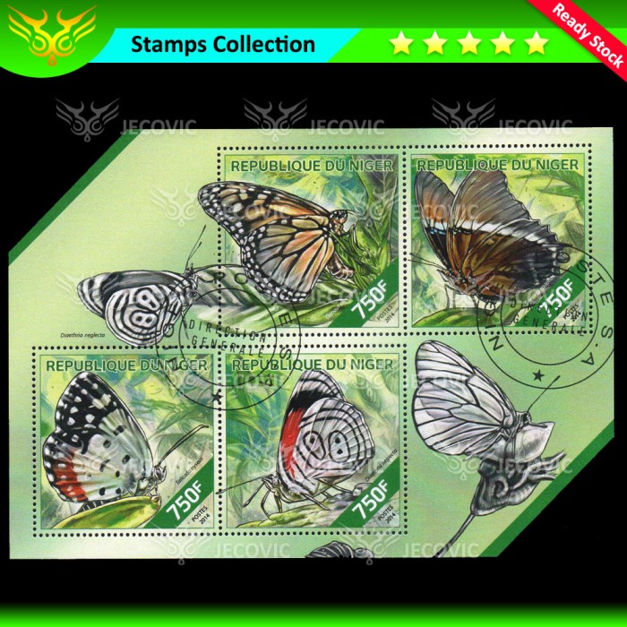 

Niger Butterfly 2004 Series, Prangko Souvenir Sheets