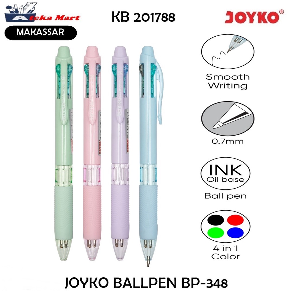 

[PCS] JOYKO BALLPEN BP-348 (Quaco 4, 4 Color)