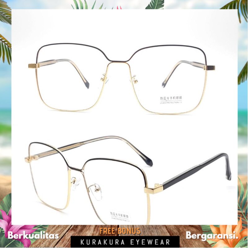Frame Kacamata Kotak 1578 Lensa Photocromic - Bluecromic Kacamata Anti radiasi Kacamata Blueray Fram