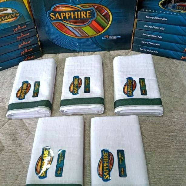 sarung sapphire putih polos